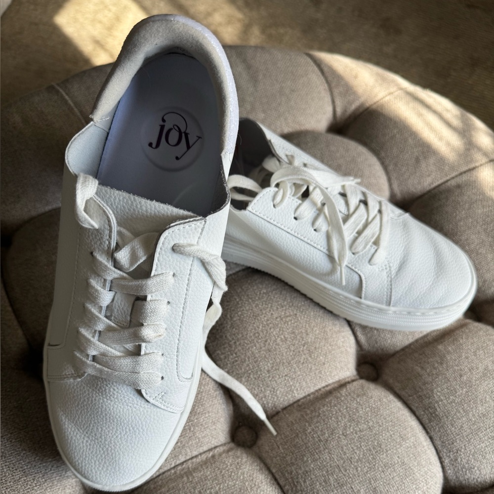 White Leather and Textile Shoes
